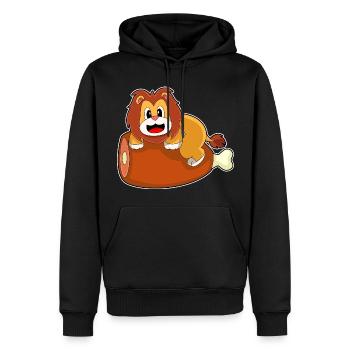 Viande de lion - Sweat à capuche Premium bio Homme - noir - Devant - Nico (187cm)