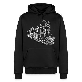 Croquis ferroviaire - Sweat à capuche Premium bio Homme - noir - Devant - Nico (187cm)