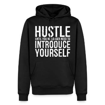Hektiken Sie, bis Sie nicht mehr vorstellen müssen - Männer Premium Bio Hoodie - Schwarz - Vorne - Nico (187cm)