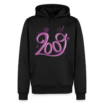 17ème anniversaire fille née 2009 cadeau - Sweat à capuche Premium bio Homme - noir - Devant - Nico (187cm)