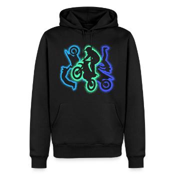 Dirt Biker Dirtbike Silhouetten Herren Motocross - Männer Premium Bio Hoodie - Schwarz - Vorne - Nico (187cm)