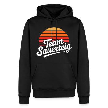 Team Sauerteig Sonnenuntergang - Männer Premium Bio Hoodie - Schwarz - Vorne - Nico (187cm)