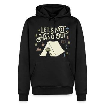 Ne traînons pas avec les introvertis camping dans la nature - Sweat à capuche Premium bio Homme - noir - Devant - Nico (187cm)