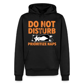 Ne pas déranger Prioriser siestes Chat - Sweat à capuche Premium bio Homme - noir - Devant - Nico (187cm)