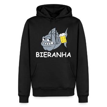 Bierpiranha Comic - Sweat à capuche Premium bio Homme - noir - Devant - Nico (187cm)