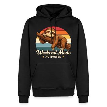 Weekend Mode Activated Sloth Shirt Funny - Männer Premium Bio Hoodie - Schwarz - Vorne - Nico (187cm)