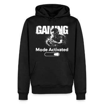 Mode Jeu Shirt Activé Cadeau Joueur Drôle - Sweat à capuche Premium bio Homme - noir - Devant - Nico (187cm)
