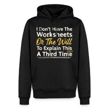 Je n’ai pas la citation des fiches d’exercices - Sweat à capuche Premium bio Homme - noir - Devant - Nico (187cm)