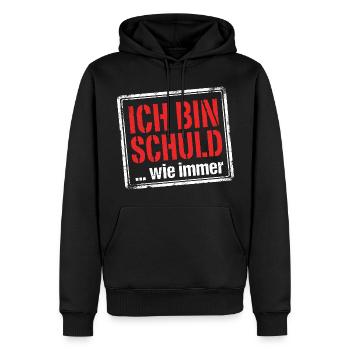 Ich bin schuld wie immer - Lustiger Spruch - Männer Premium Bio Hoodie - Schwarz - Vorne - Nico (187cm)