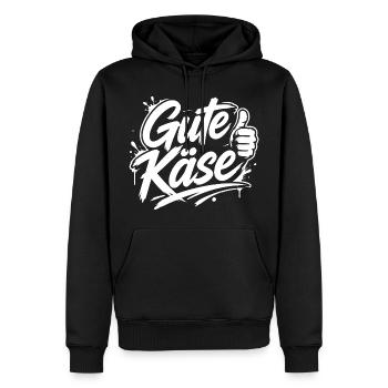 Gute Käse | Cooler Graffiti Spruch | Jugendwort - Männer Premium Bio Hoodie - Schwarz - Vorne - Nico (187cm)