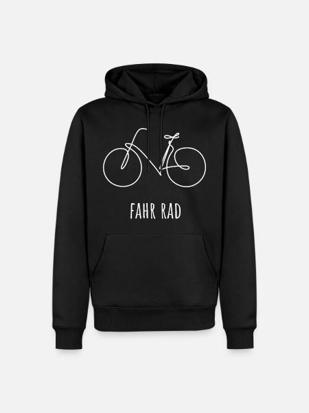 Fahrrad | Eine Linie handgezeichnet - Geschenk - Männer Premium Bio Hoodie - Schwarz