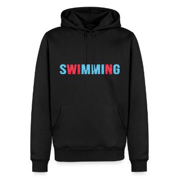 Un nageur remporte la compétition de natation Natation sportive - Sweat à capuche Premium bio Homme - noir - Devant - Nico (187cm)