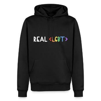 lgbt real lgbt+ human pride - Männer Premium Bio Hoodie - Schwarz - Vorne - Nico (187cm)