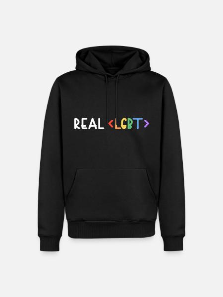 LGBT Real LGBT+ Human Pride - Men’s Premium Organic Hoodie - black