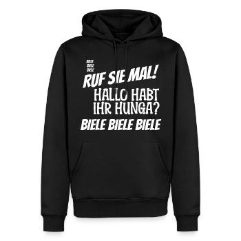 Biele Biele Biele - Männer Premium Bio Hoodie - Schwarz - Vorne - Nico (187cm)