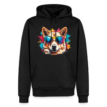 Berger Allemand Chien Cool Lunettes de soleil colorées Tendance - Sweat à capuche Premium bio Homme - noir - Devant - Nico (187cm)