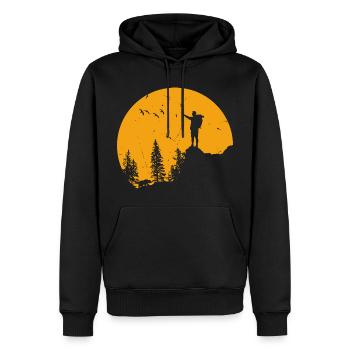 Randonnée. Randonnée dans la nature. - Sweat à capuche Premium bio Homme - noir - Devant - Nico (187cm)
