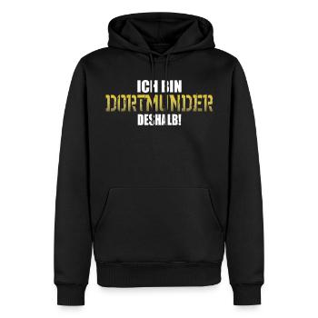 Ich bin dortmunder deshalb Stadt Dortmund - Männer Premium Bio Hoodie - Schwarz - Vorne - Nico (187cm)