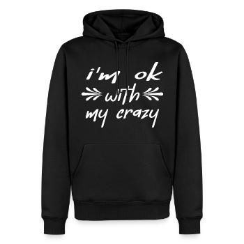 Meme Fun « mon fou » Motivation pour les citations ironiques - Sweat à capuche Premium bio Homme - noir - Devant - Nico (187cm)
