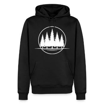 Bain de forêt shinrin yoku forêt méditation homme de la forêt - Sweat à capuche Premium bio Homme - noir - Devant - Nico (187cm)