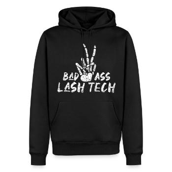 Bad Ass Lash Artist Skelleton Mains Cils Hallow - Sweat à capuche Premium bio Homme - noir - Devant - Nico (187cm)