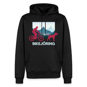 Bikejoring Zughundesport Cycling and dog - Men’s Premium Organic Hoodie - black - Front - Nico (187cm)