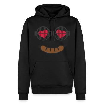 Grilling Grillmaster Grilling BBQ Saucisse Charbon de bois - Sweat à capuche Premium bio Homme - noir - Devant - Nico (187cm)