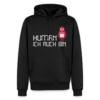 Mensch Roboter Android fühlt sich Menschlich - Männer Premium Bio Hoodie - Schwarz - Vorne - Nico (187cm)