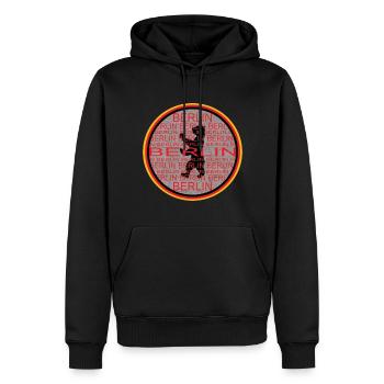 Ours de Berlin - Sweat à capuche Premium bio Homme - noir - Devant - Nico (187cm)