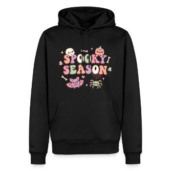 Süße gruselige Jahreszeit Halloween Doodle - Männer Premium Bio Hoodie - Schwarz - Vorne - Nico (187cm)