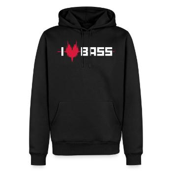 WAVE: I LOVE BASS - Sweat à capuche Premium bio Homme - noir - Devant - Nico (187cm)