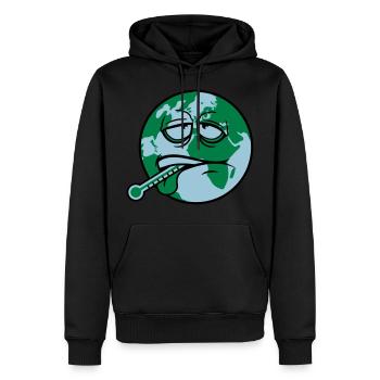 erde krank virus bakterien thermometer menschheit - Männer Premium Bio Hoodie - Schwarz - Vorne - Nico (187cm)