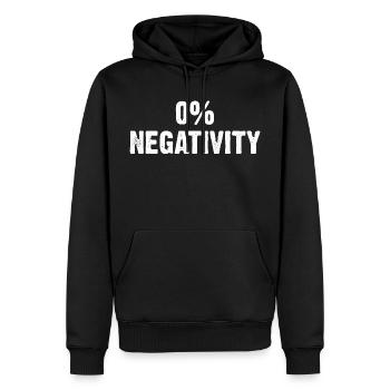 0% Negativity - Men’s Premium Organic Hoodie - black - Front - Nico (187cm)