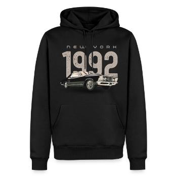 1992 Black and Beige Vintage New York Fashion - Männer Premium Bio Hoodie - Schwarz - Vorne - Nico (187cm)