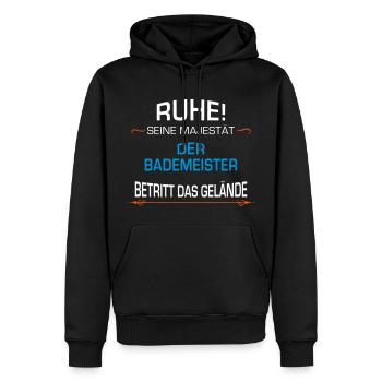 maître nageur d'emploi - Sweat à capuche Premium bio Homme - noir - Devant - Nico (187cm)