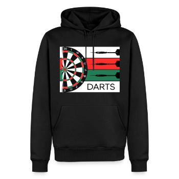 Fléchettes joueurs fléchettes jeu de fléchettes - Sweat à capuche Premium bio Homme - noir - Devant - Nico (187cm)