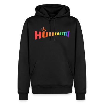 rollstuhlfahrer spruch driving rollstuhl hui bunt - Männer Premium Bio Hoodie - Schwarz - Vorne - Nico (187cm)