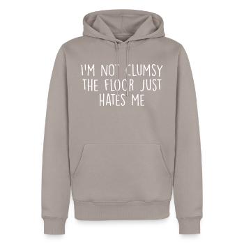 I'm Not Clumsy The Floor Just Hates Me - Männer Premium Bio Hoodie - Taupe - Vorne - Nico (187cm)