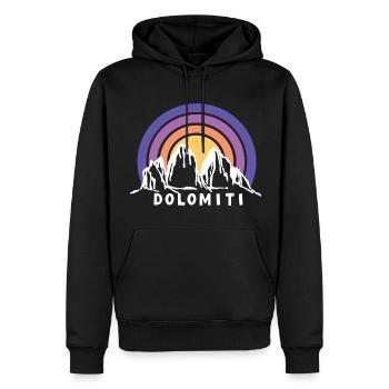 Dolomites Three Peaks South Tyrol Hiking Souvenir - Men’s Premium Organic Hoodie - black - Front - Nico (187cm)