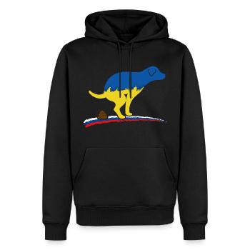 UKRAINE « Héros de l’Ukraine » slava ukraini ukrainien - Sweat à capuche Premium bio Homme - noir - Devant - Nico (187cm)