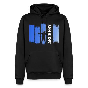 Bogenschütze mit Pfeil und Bogen Zielscheibe - Männer Premium Bio Hoodie - Schwarz - Vorne - Nico (187cm)