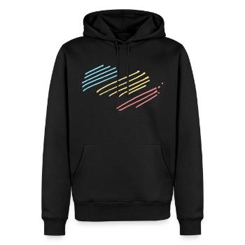 Colors Stripes Pattern - Men’s Premium Organic Hoodie - black - Front - Nico (187cm)