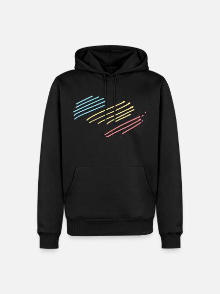 Farben Streifen Muster - Männer Premium Bio Hoodie - Schwarz