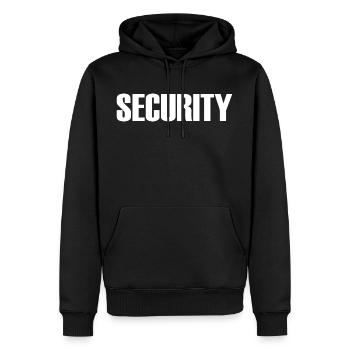 Security - Men’s Premium Organic Hoodie - black - Front - Nico (187cm)
