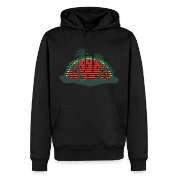 Coucher de soleil d’été de pastèque - Sweat à capuche Premium bio Homme - noir - Devant - Nico (187cm)