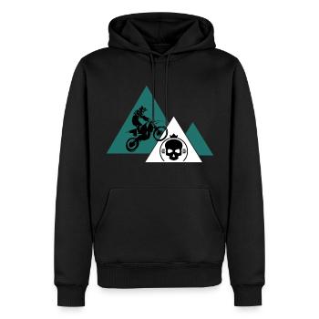 motocross dirtbike stunt motorrad motorsport - Männer Premium Bio Hoodie - Schwarz - Vorne - Nico (187cm)