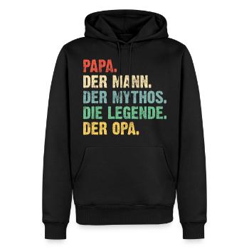 Papa Opa Legende Retro Geschenk - Männer Premium Bio Hoodie - Schwarz - Vorne - Nico (187cm)