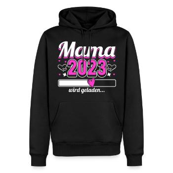 Mama 2023 Mutter werden in Schwangerschaft Baby - Männer Premium Bio Hoodie - Schwarz - Vorne - Nico (187cm)