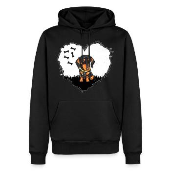 Dachshund Dackel Jagdhund Teckel Dackelfreund - Männer Premium Bio Hoodie - Schwarz - Vorne - Nico (187cm)