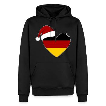 Drapeau de l’Allemagne Coeur de Noël - Sweat à capuche Premium bio Homme - noir - Devant - Nico (187cm)